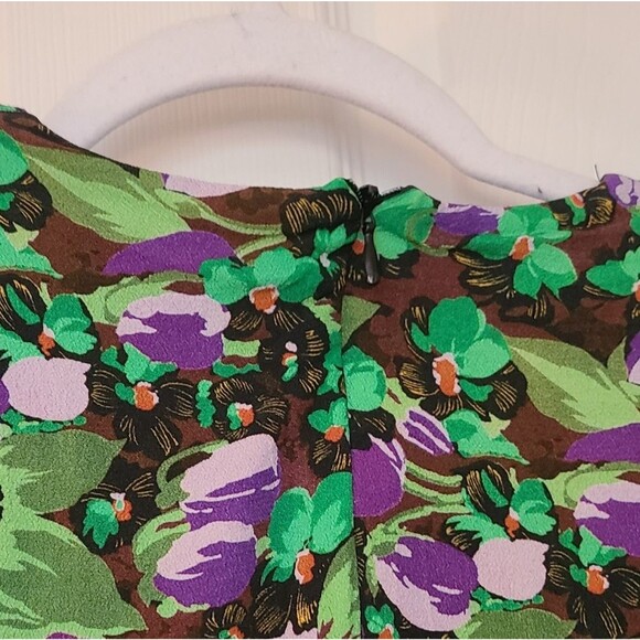 zara bodysuit long sleeve floral faux wrap bodysuit womens size S - Picture 6 of 6